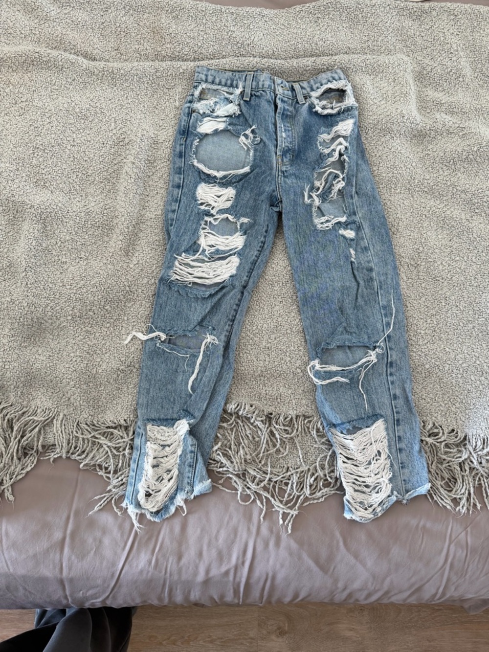 Carmar Light Blue Distressed Boyfriend Jeans